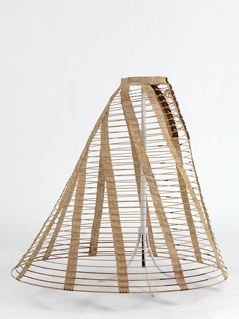 A cage crinoline on display in MoMu, photo by Hugo Maertens