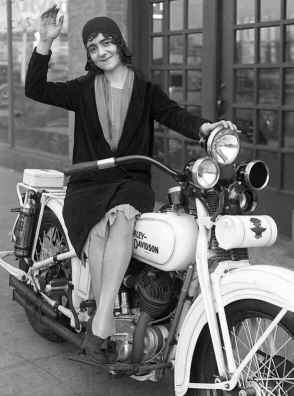 Woman on motorcycle