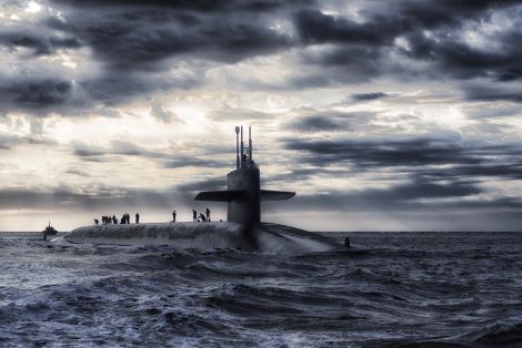 Grey submarine